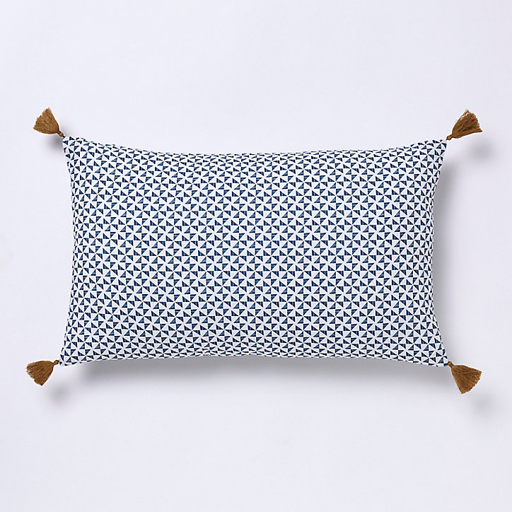 Coussin GoodHome Campton bleu 30 x 50 cm