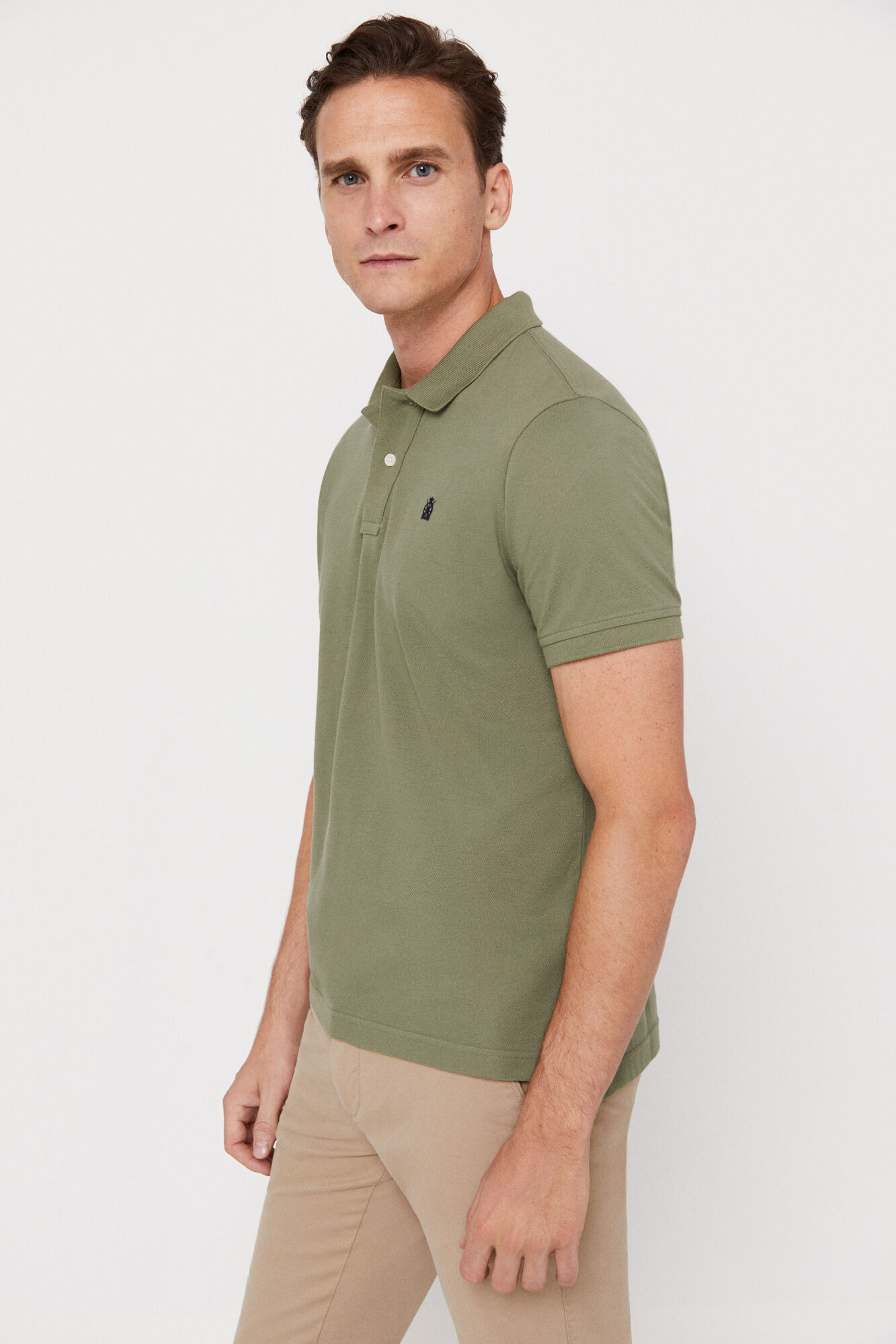Camisa polo com logotipo - Cáqui
