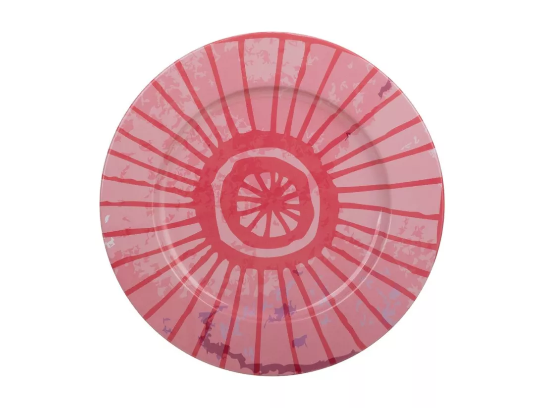 Assiette en métal rose d33x1,5h