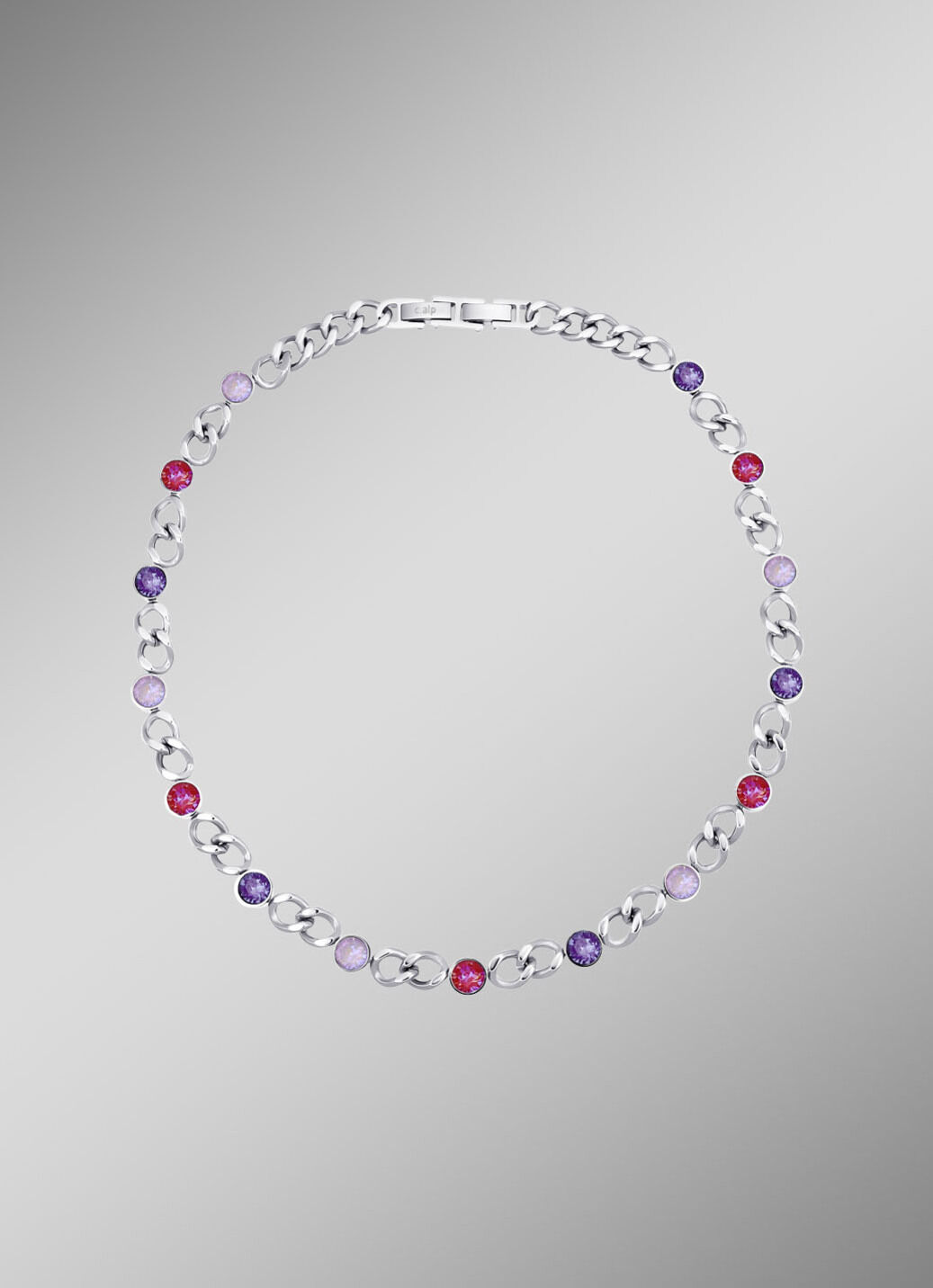 Halskette mit Kristallen in Pink