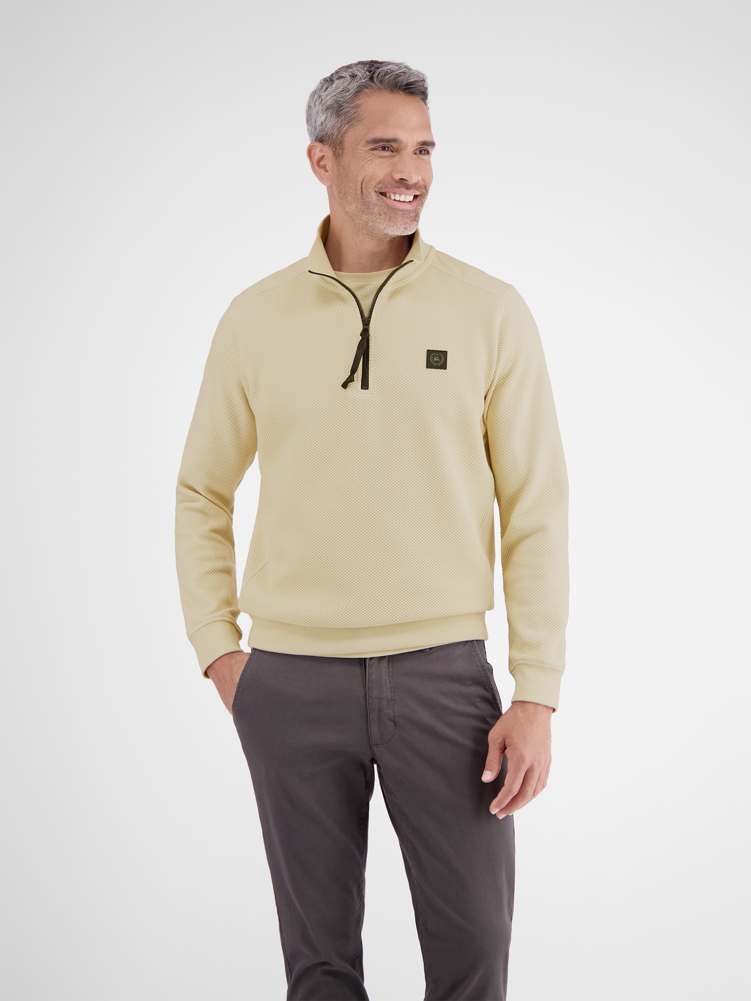 LERROS Sweatshirt »LERROS Herren Troyer in sportiver Struktur«