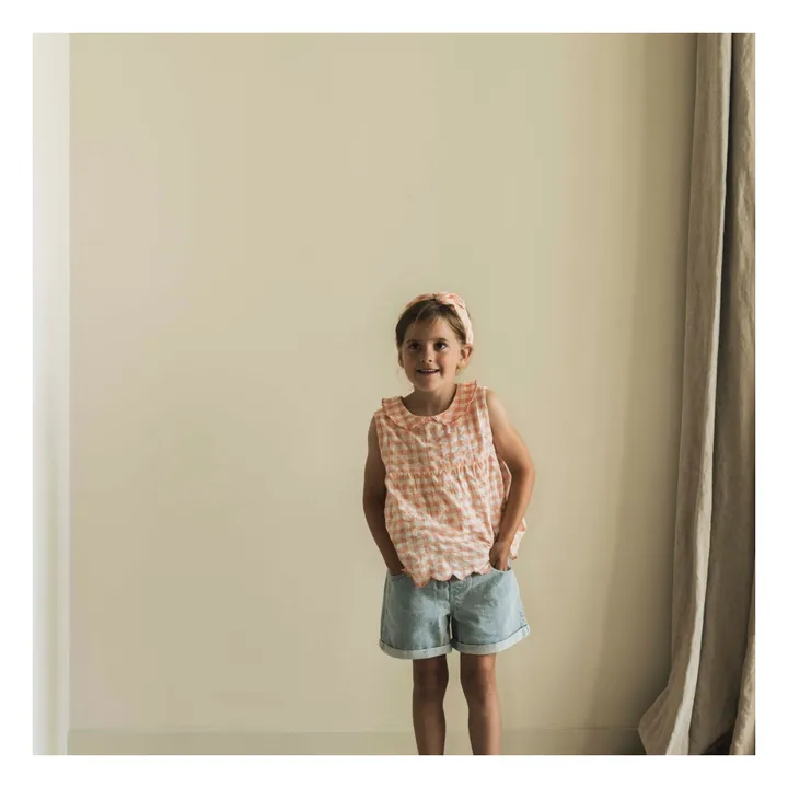 Jenest Top Vichy Tess | Rose pêche