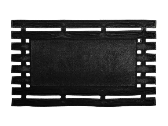 Tapis d'entrée en fibre et caoutchouc avec métal gris 75x45