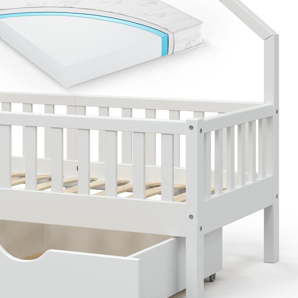 VitaliSpa Hausbett Kinderbett Spielbett Noemi 80x160cm inkl. Matratze Schubladen