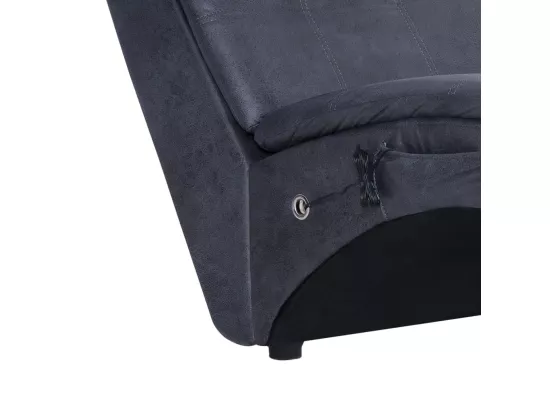 Prolenta Premium - Chaise longue de massage avec oreiller Gris Similicuir daim