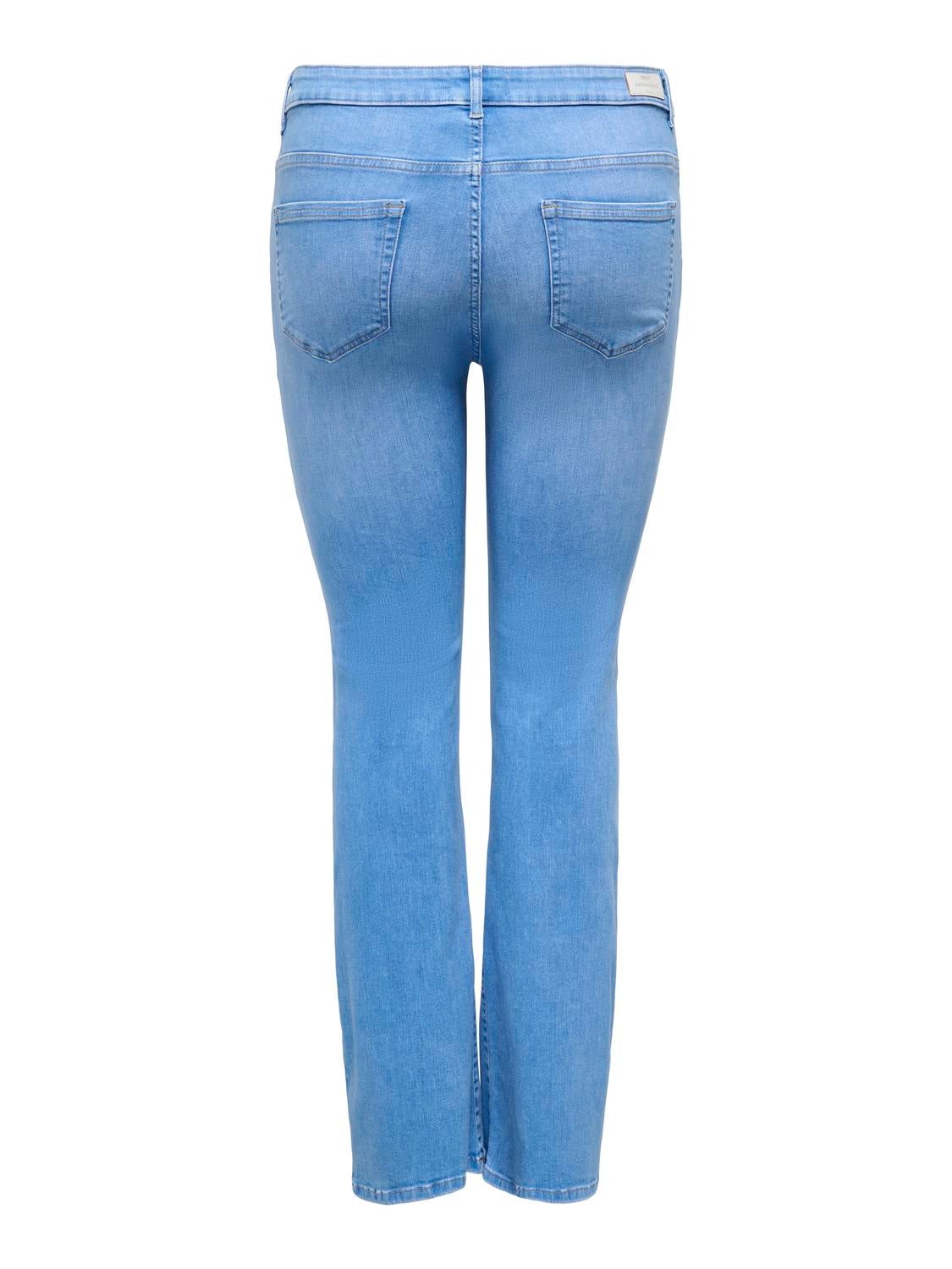 CARWILLY Hohe Taille Ausgestellt Jeans Light Blue Denim