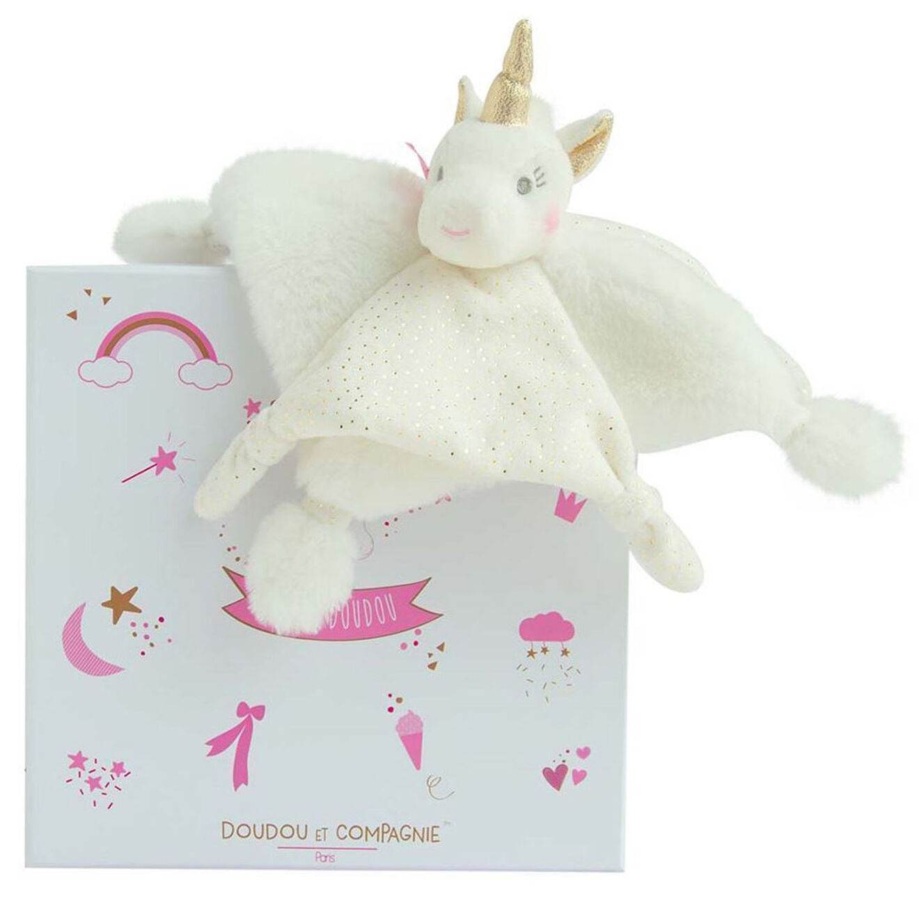 Doudou et Compagnie Doudou Lucie la Licorne blanc - 22x5 cm