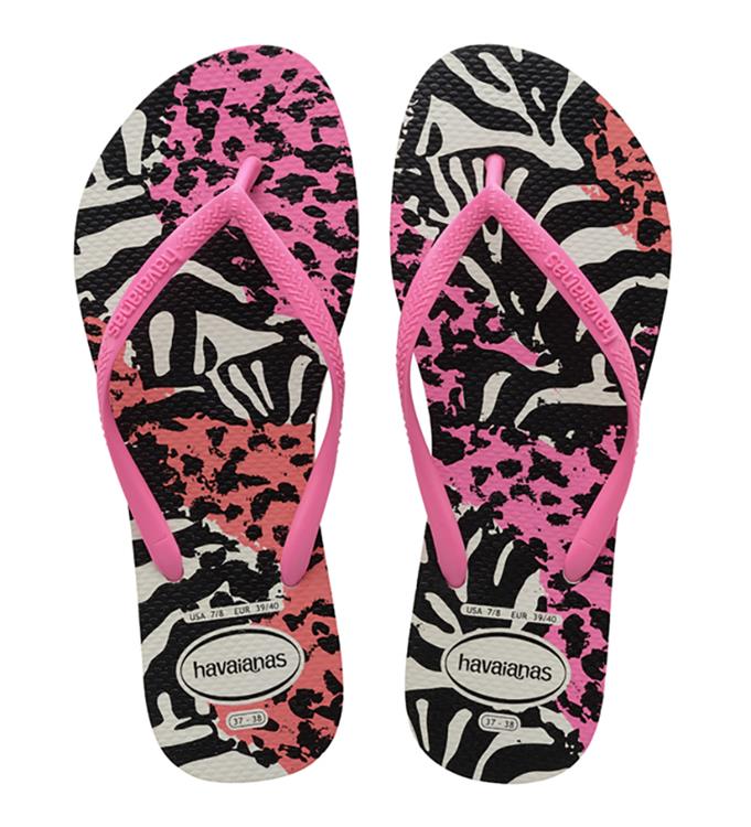 Havaianas Slim Animals White/Shocking Pink/Shocking Pink Slippers