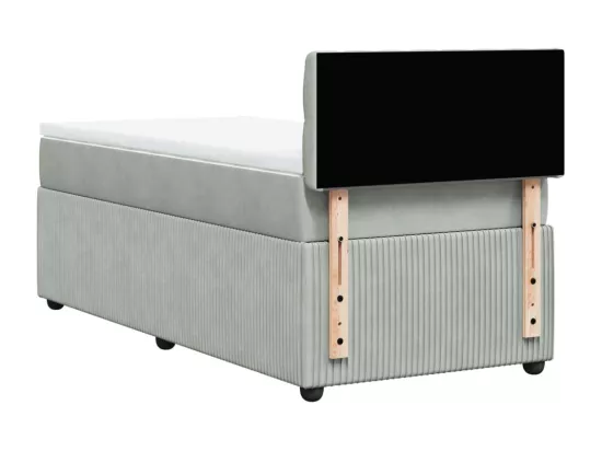 Sommier à lattes de lit et matelas Gris clair 90x190 cm Velours