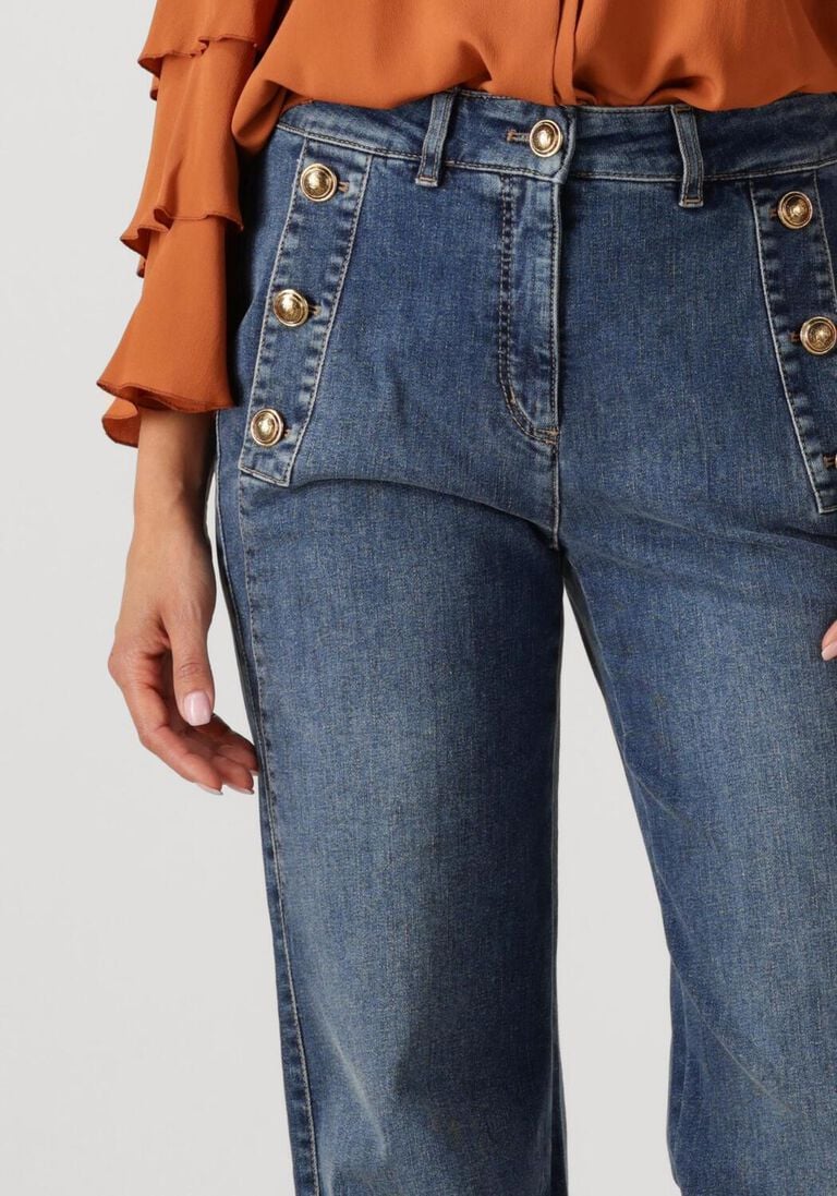blauwe luisa cerano wide jeans 628811/4174