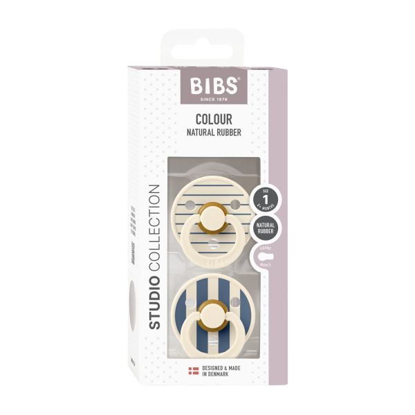 BiBs Studio Pin Fopspeen - Rond - 2 Stuks