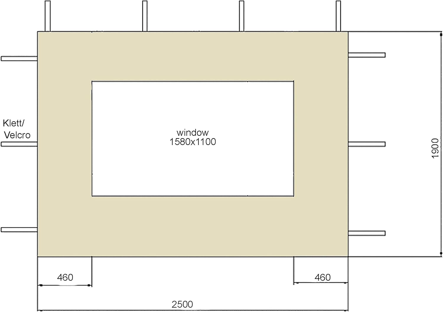 QUICK STAR Set Ersatzdach und 2 Seitenteile für Garten Pavillon 3x4m Sand Antik Pavillondach Ersatzbezug Seitenwände