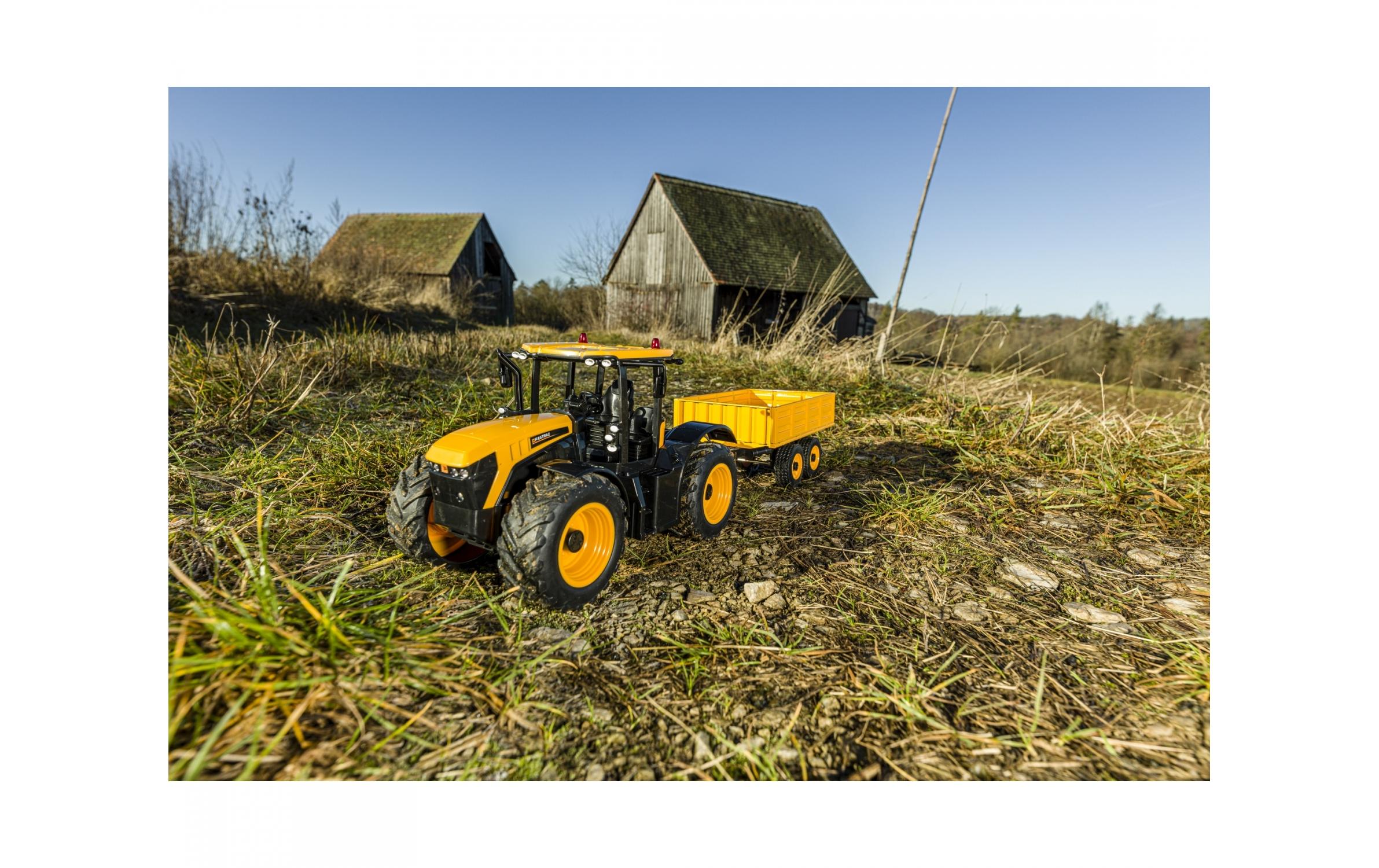 Traktor JCB Fastrac mit Anhänger RTR, 1:16Ferngesteuerter Traktor mit Licht und Sound