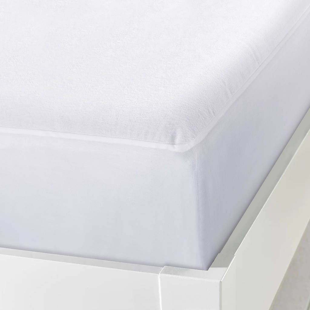 katoenen molton pu waterafstotend hoeslaken wit (28 cm matrasdikte)