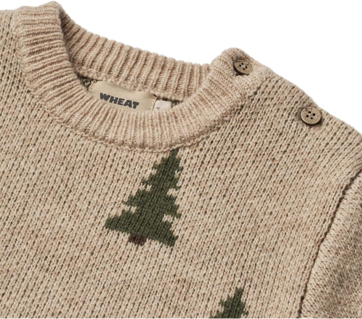 Wheat Jacquard Strik Pullover Mimi Offwhite