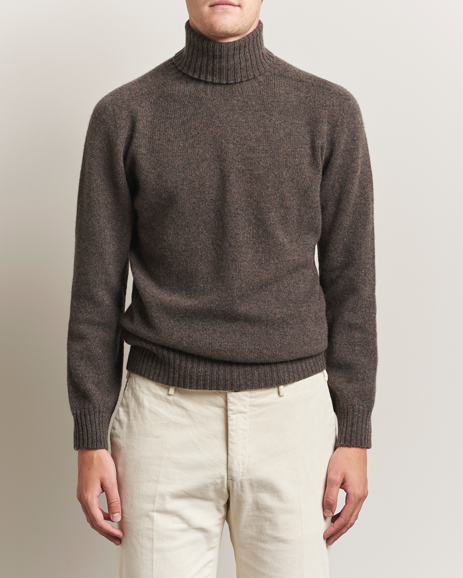 Altea Wool/Cashmere Rollneck Dark Brown Melange