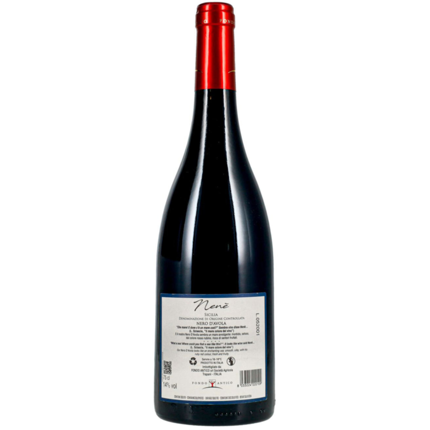 Sicilia DOC Nero d'Avola Nenè Fondo Antico -75cl