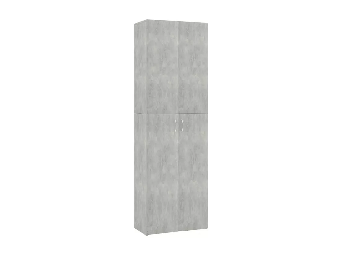 Armoire de bureau Gris béton 60x32x190 cm Bois d'ingénierie