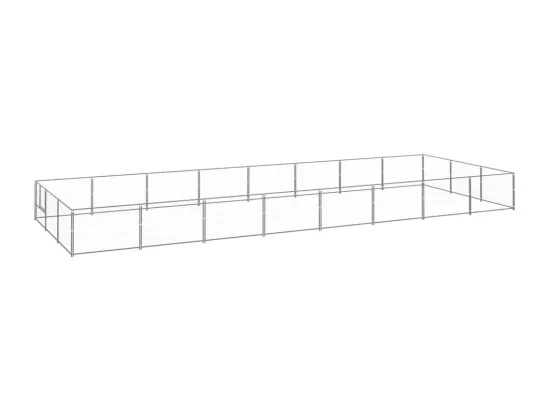 Chenil extérieur cage enclos argenté 800 x 300 x 70 cm 02_0000256