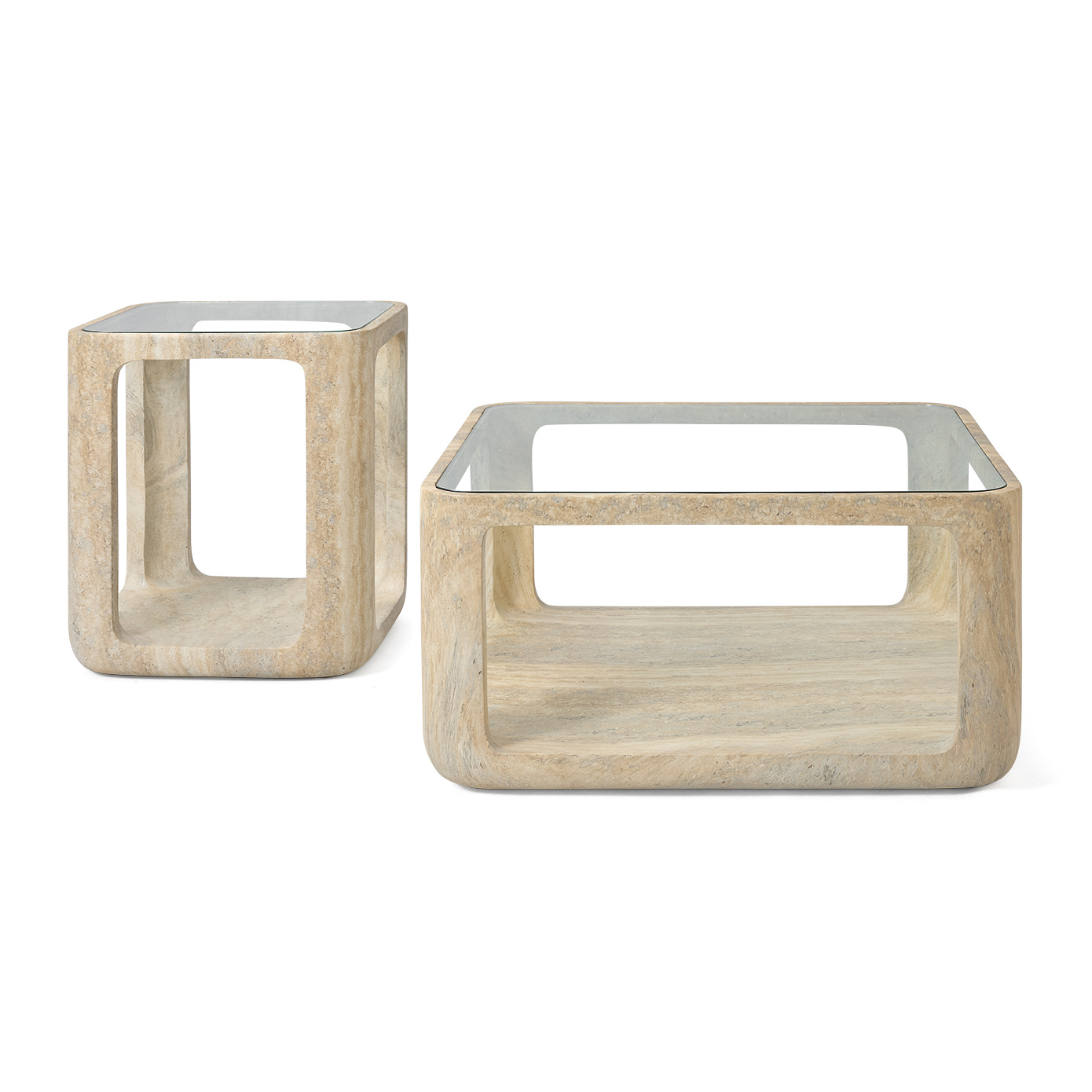 Bijzettafel Yobeko Travertine Texture