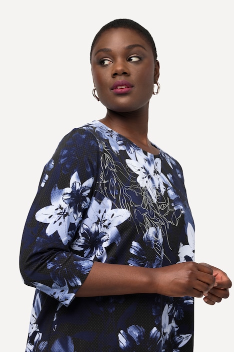 Shirt, Pima Cotton, A-Linie, Rundhals, 3/4-Arm