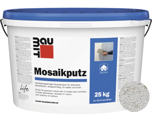 Baumit Mozaïekpleister M337 Montblanc Nature Line Gebruiksklare Dunne Laag Toplaag Wit 25 kg