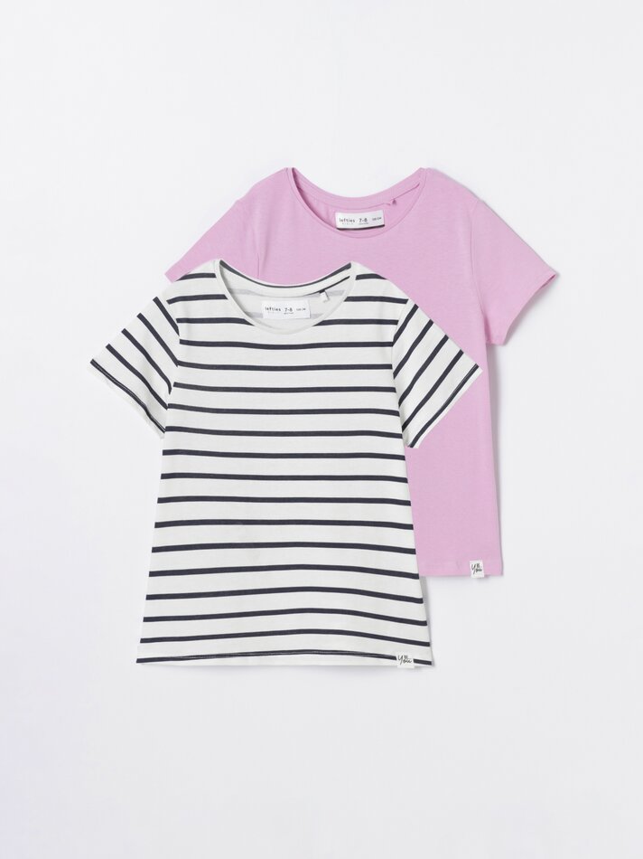 Conjunto de 2 camisetas combinando - Rosa Lilás