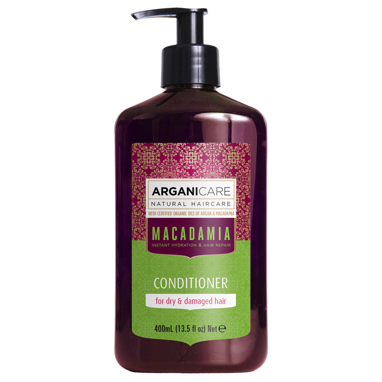 Arganicare Après-Shampooing réparateur Argan & Macadamia cheveux secs et abîmés -  400 ml