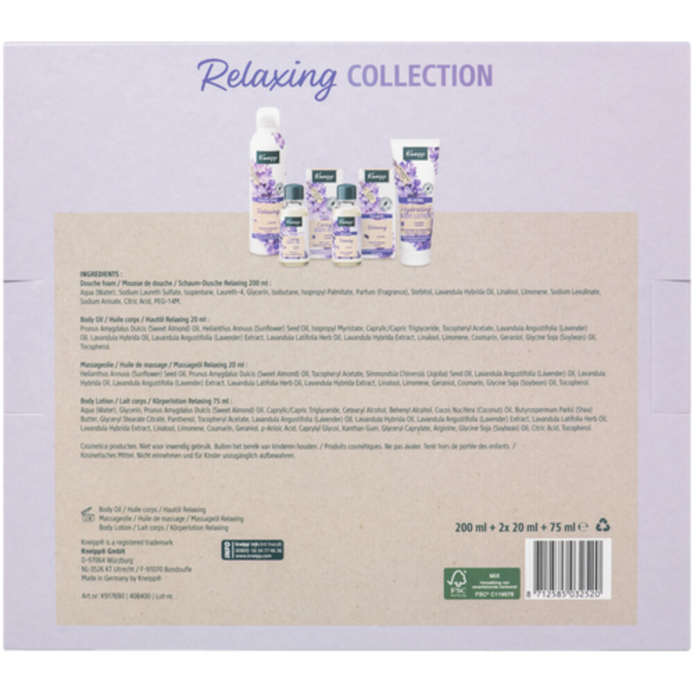 Kneipp Luxe Geschenkset Relaxing Lavendel4 stuks