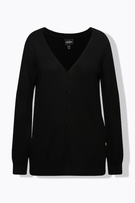 Strickjacke, edle Merinowolle, V-Ausschnitt, Knopfleiste