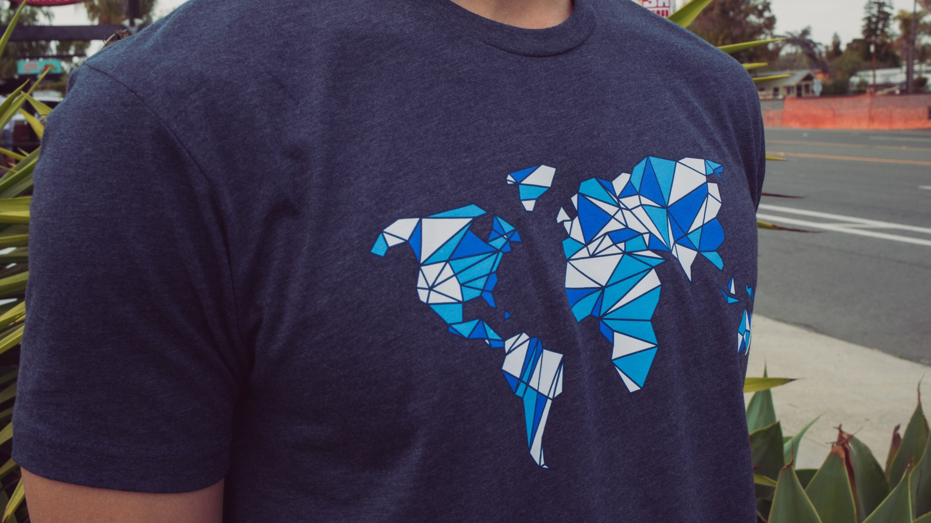 T-Shirt „Global“ (Blau)