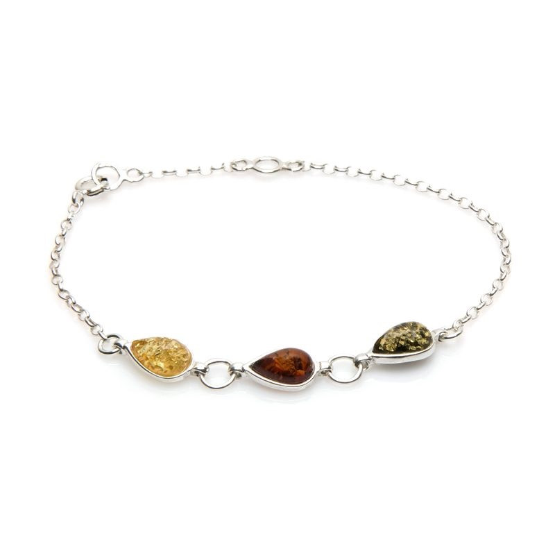 Bracelet argent ambre