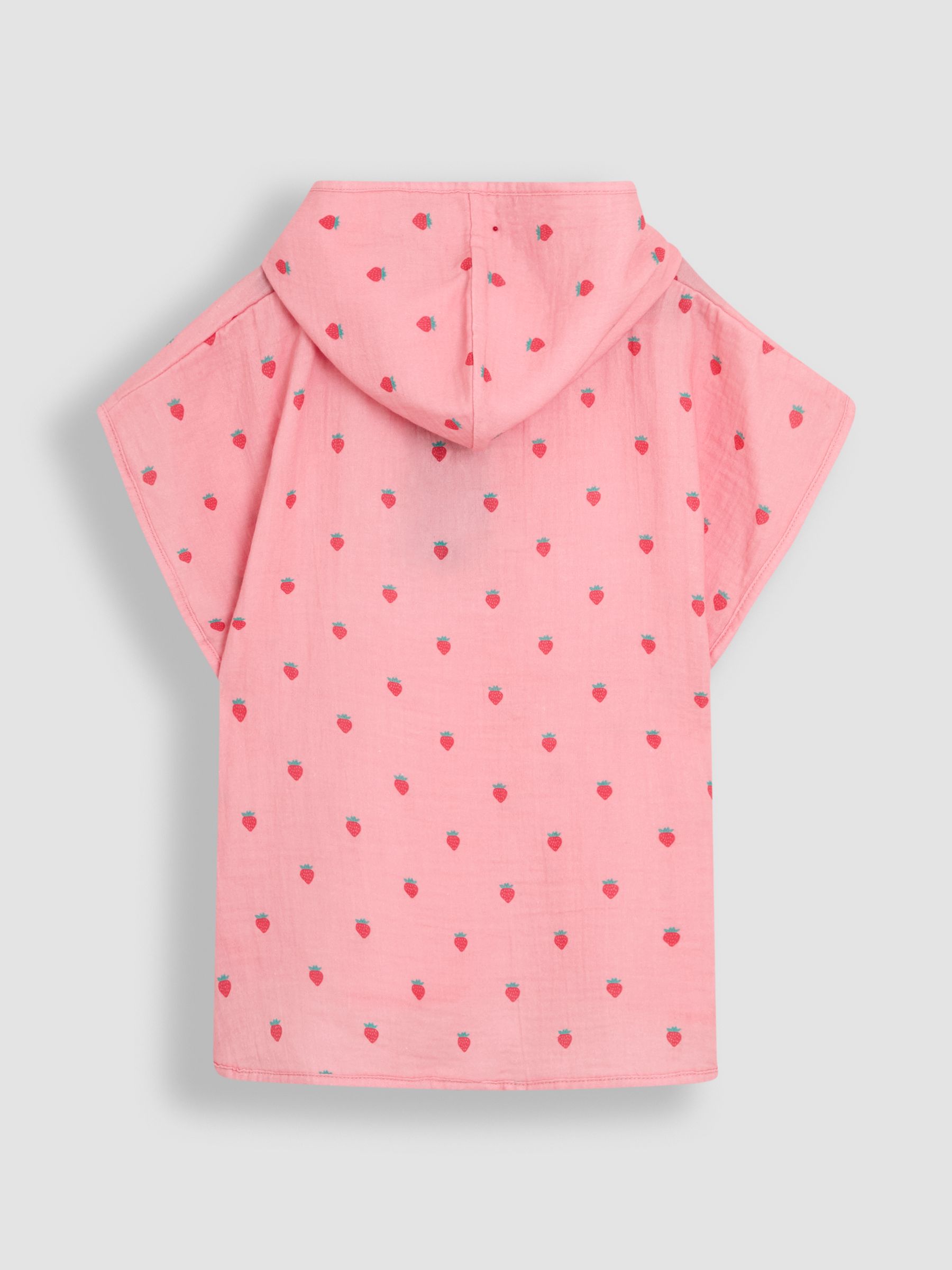 JoJo Maman Bébé 100% Cotton Strawberry Muslin Poncho