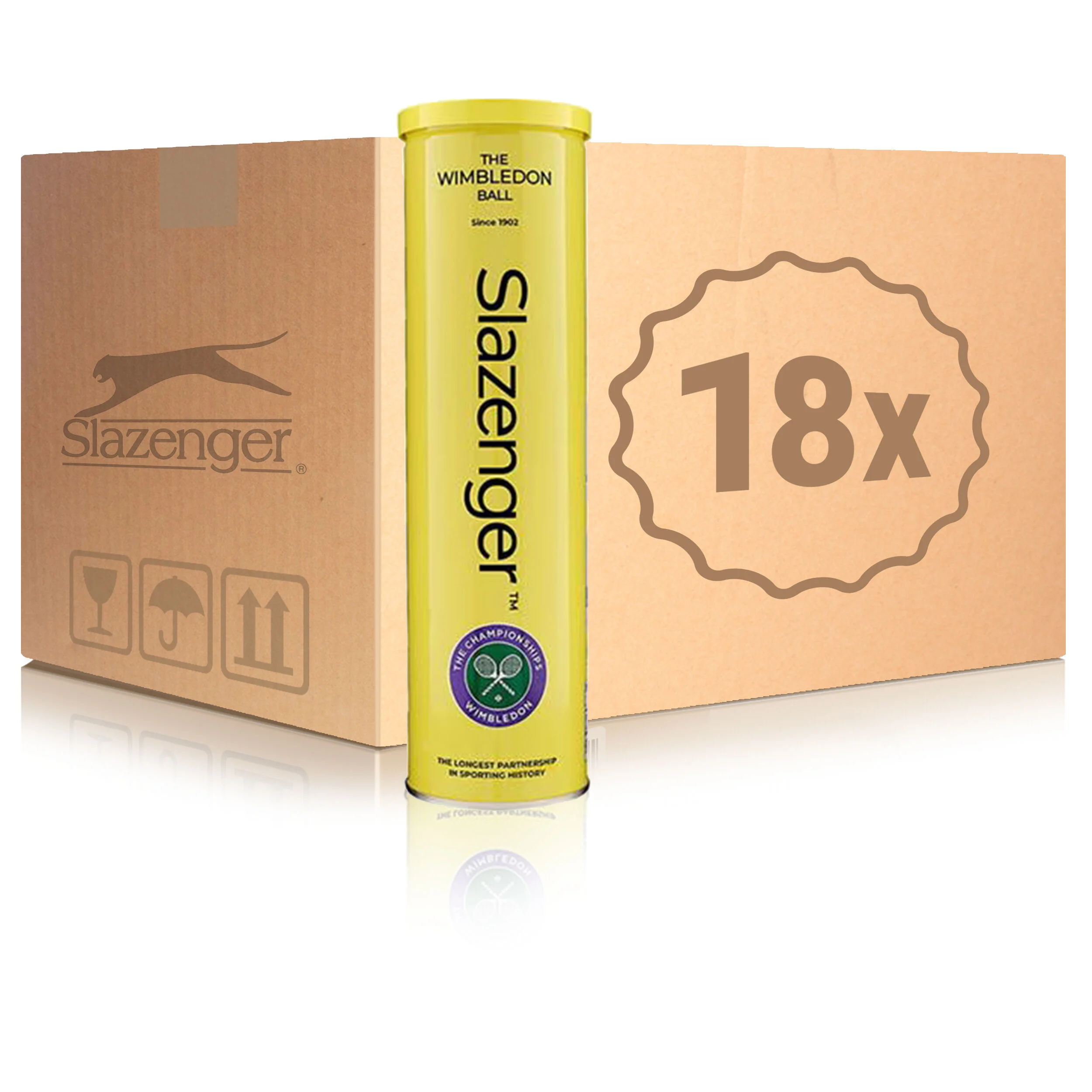 Slazenger Wimbledon 18 Tubes De 4 En Carton