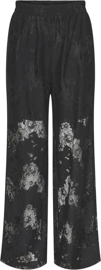 Pieces PCNORINNE HW STRAIGHT PANTS Sort