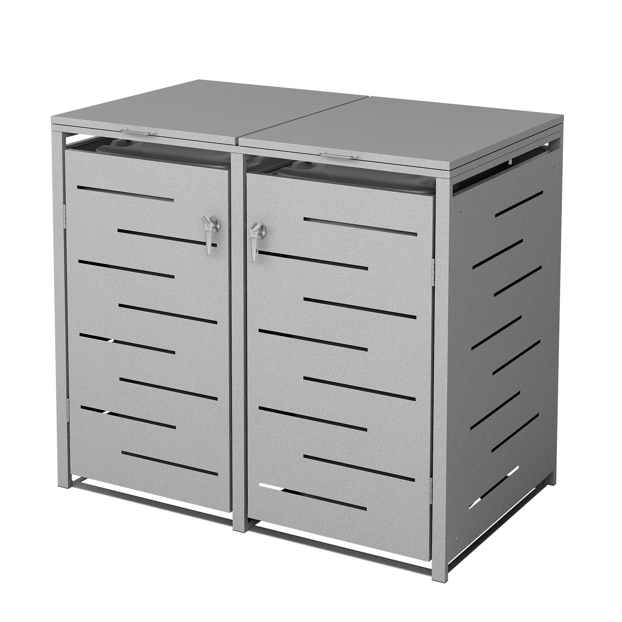 Mülltonnenbox 480L silber