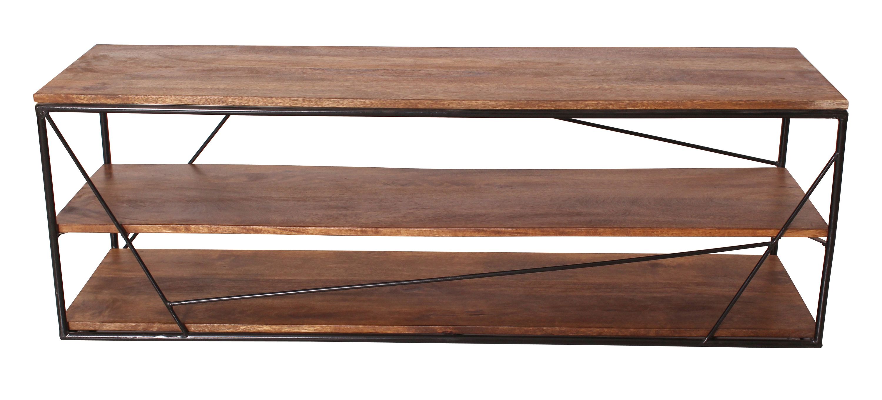 Lowboard Mangoholz Kommode Sideboard TV Fernseher Wohnzimmer Metall Schrank