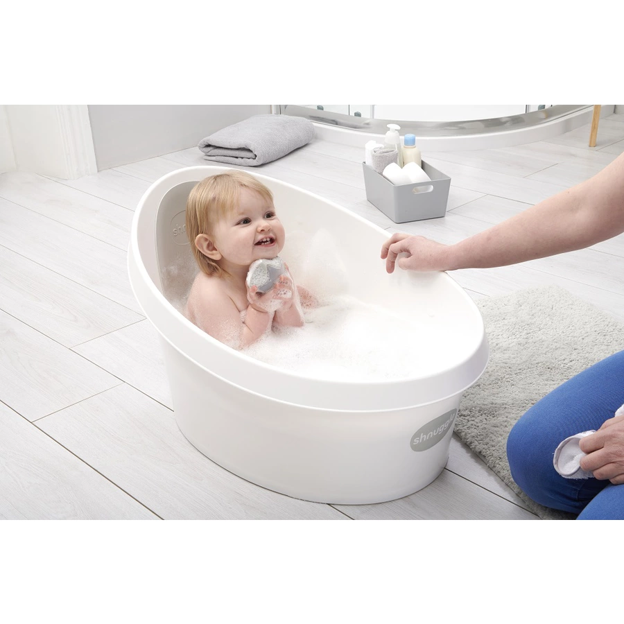 shnuggle® Kleinkindbadewanne weiß  hellgrau