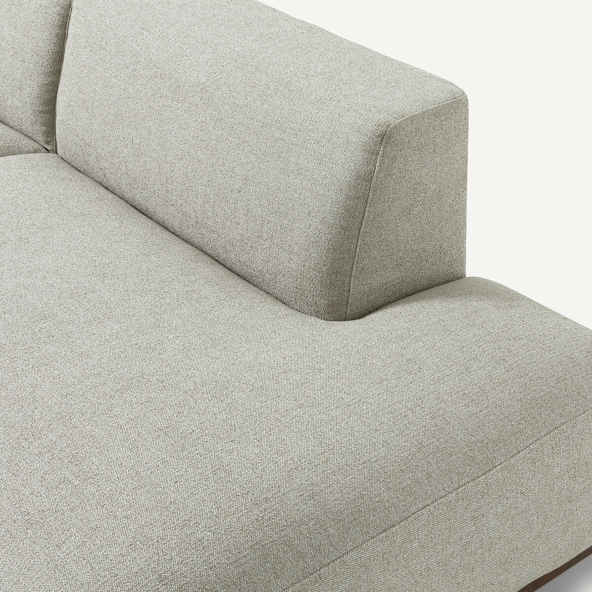 AM.PM<br>Sofá de canto esquerdo XL em linho viscose texturizado, Jacopo