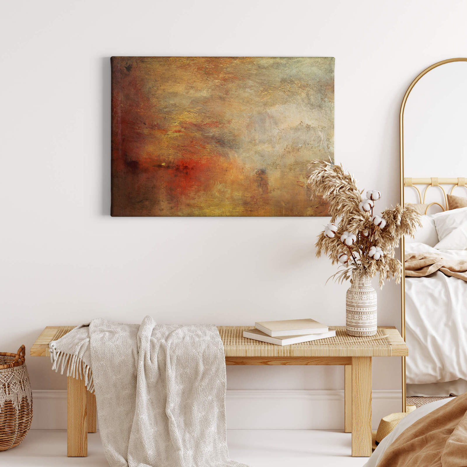 Leinwandbild SONNENUNTERGANG - rot-beige - 70x50 cm