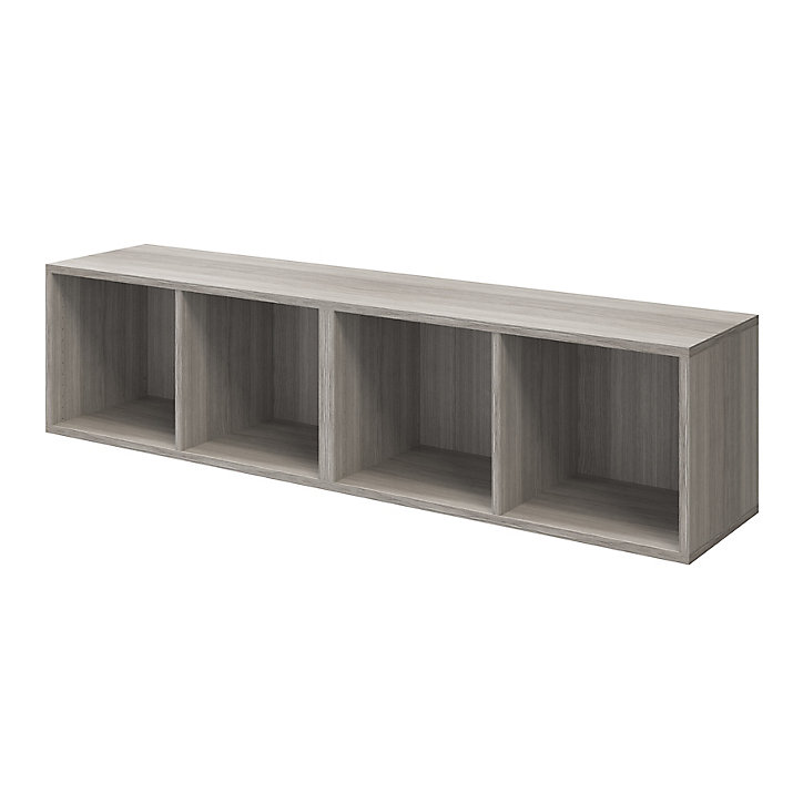 Meuble de rangement 4 cases effet chêne grisé GoodHome Atomia H. 37,5 x L. 150 x P. 35 cm
