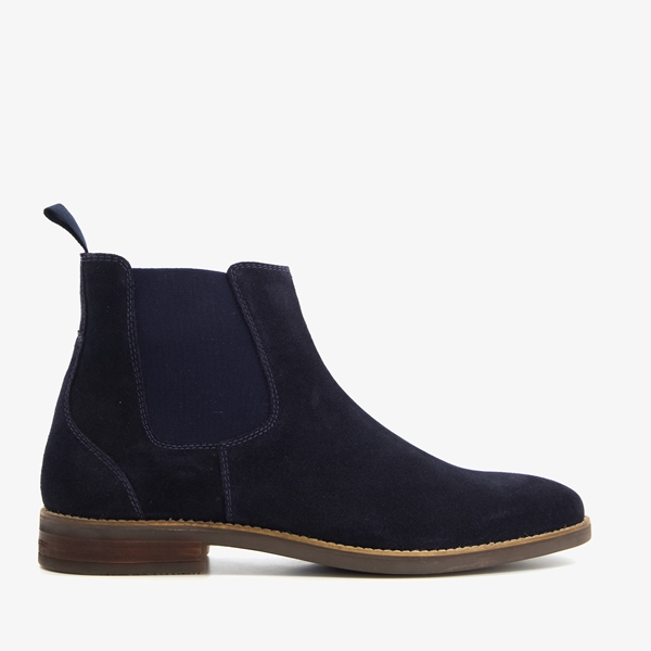 Van Beers suede heren chelsea boots blauw