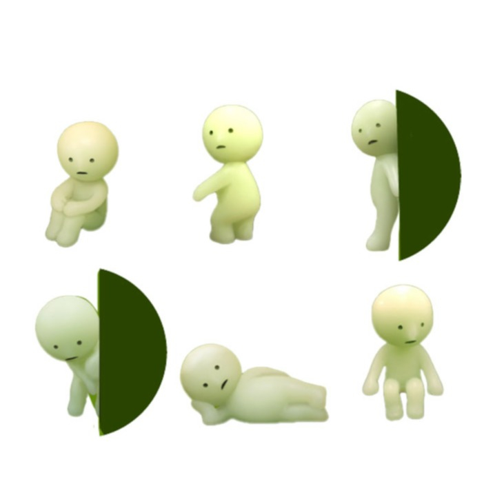 (12er Set) Miniatur Leuchtfiguren Glow in the Dark Überraschung Sammelfigur Fluoreszierende Aufsteller - Motivation