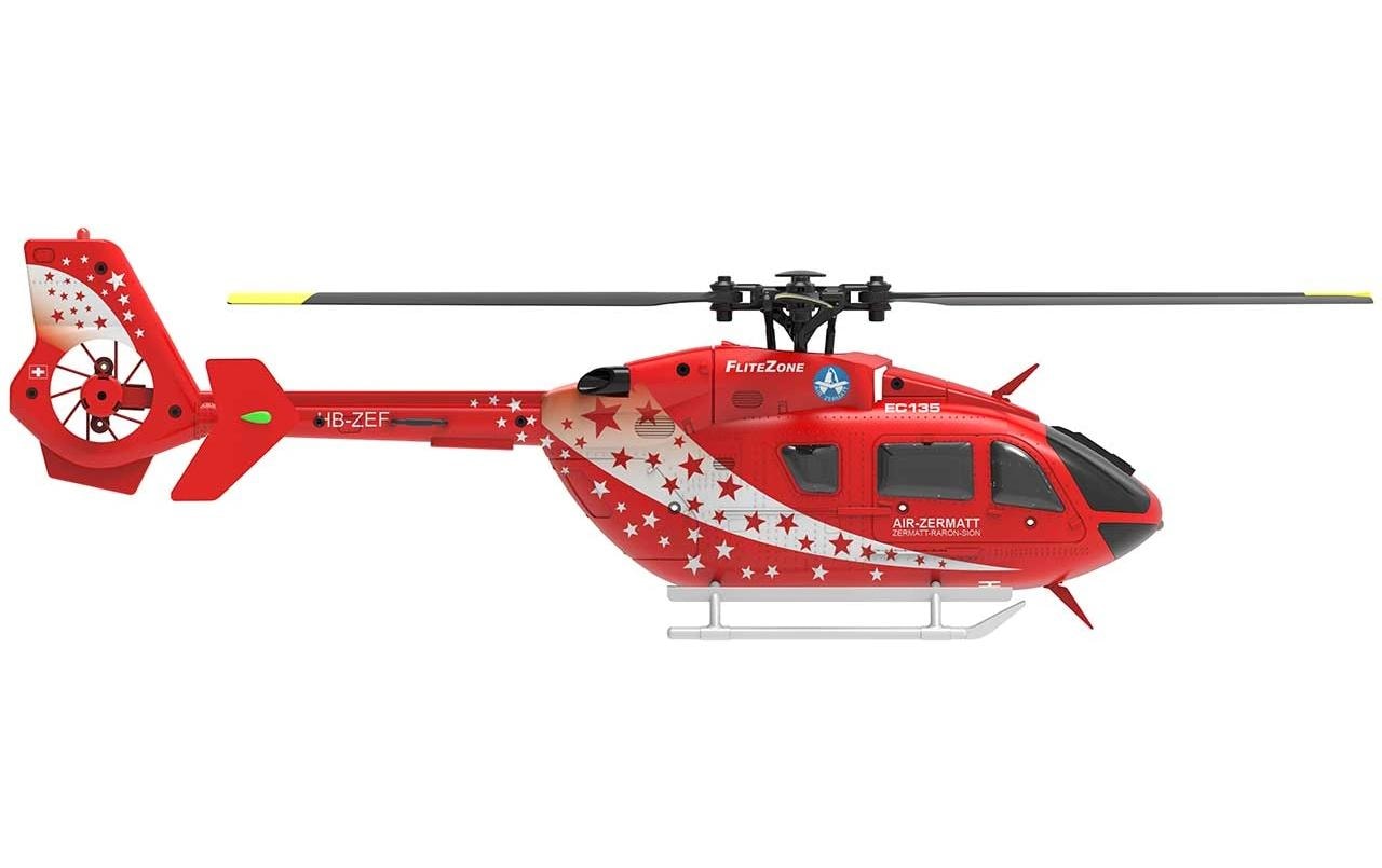 Helikopter EC135 Air Zermatt 4-Kanal, 6G, RTF<br>Kleiner Singlerotor EC135 Hubschrauber in Air Zermatt Lackierung mit 6G Gyro