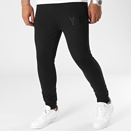 Pantalon Jogging Rider Noir Jaune Fluo Réversible