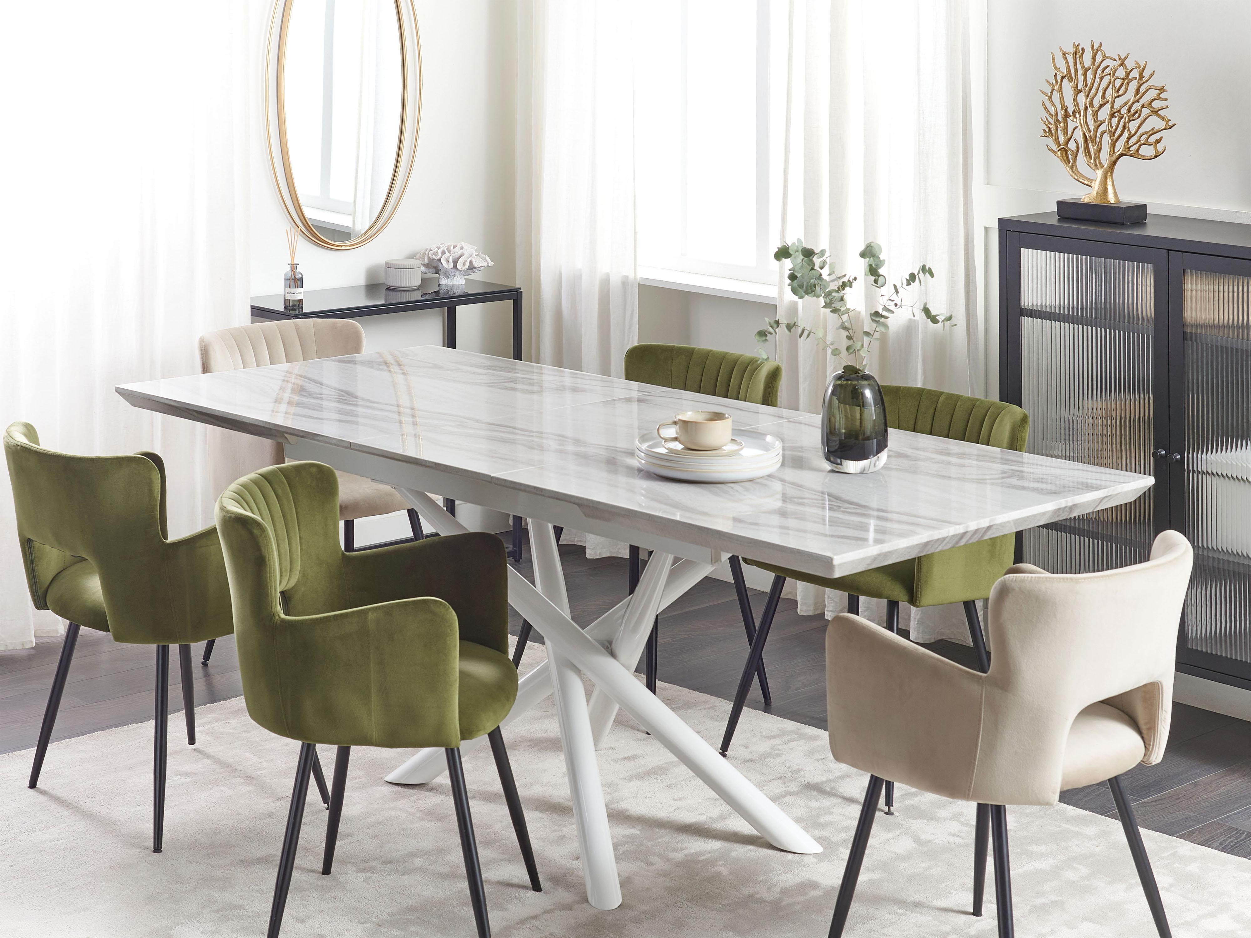 Eettafel uitschuifbaar MOIRA Wit 90 cm 160/200 cm