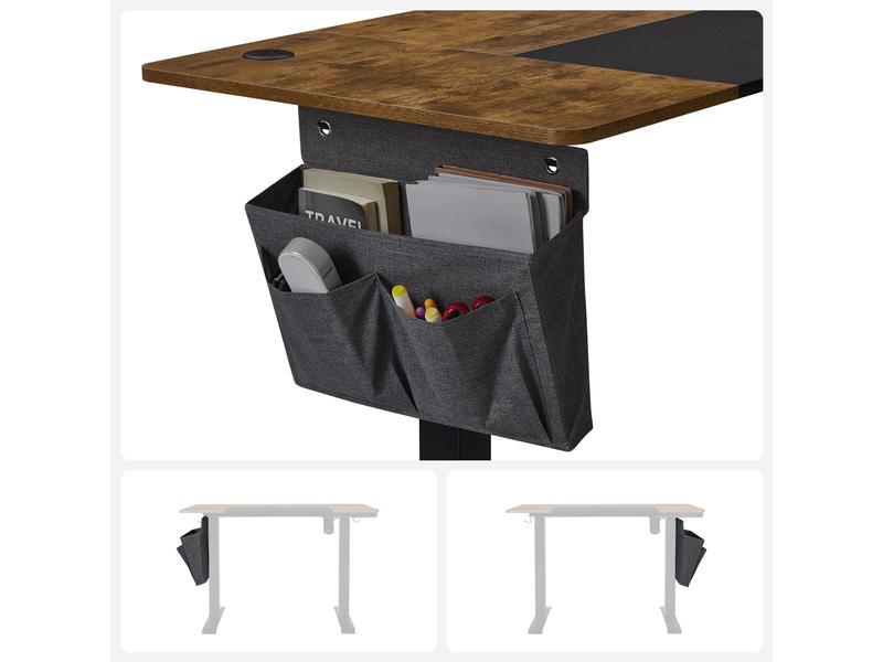 Songmics Stehtisch 120 x 60 cm, Vintagebraun-Schwarz Höhenverstellbarer elektrischer Schreibtisch