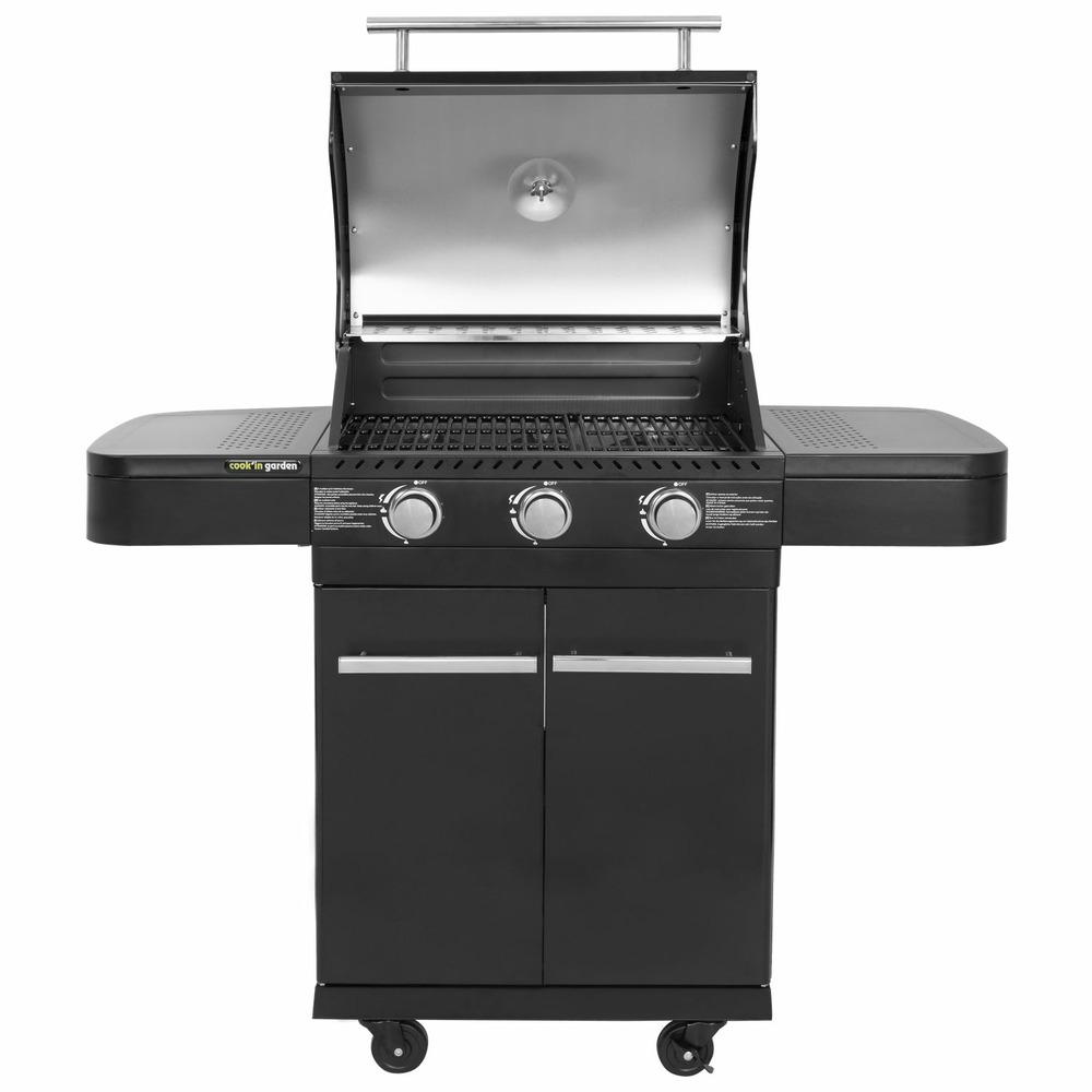 Cook'in garden - barbecue au gaz fyra avec thermomètre - 3 brûleurs