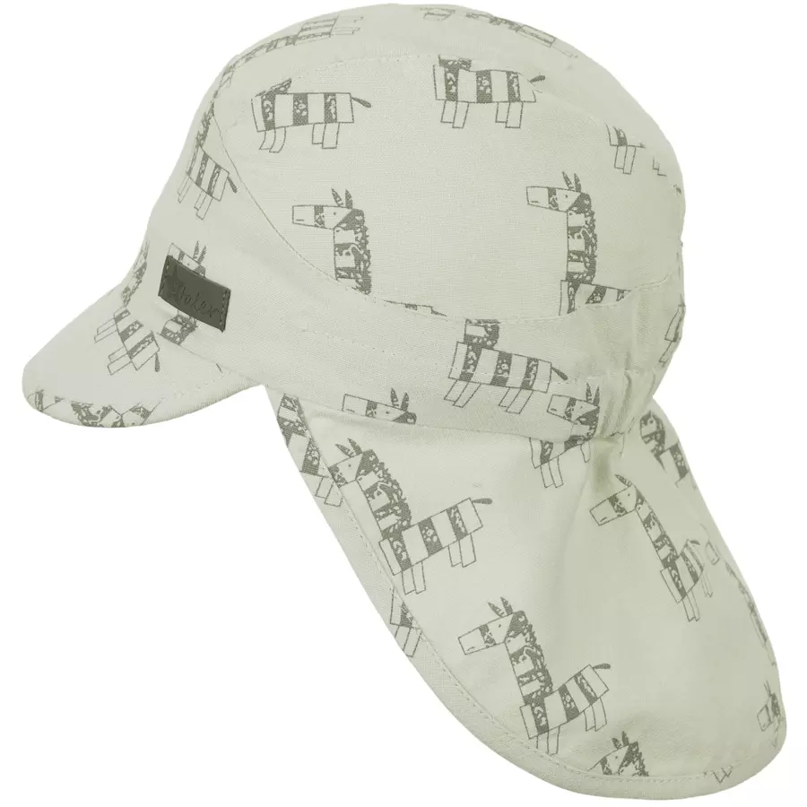 Sterntaler Schirmmütze mit Nackenschutz Zebra mittelgrün
