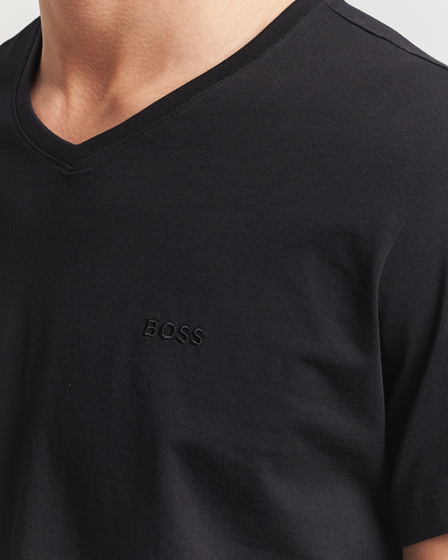 BOSS BLACK 2-Pack Relaxed Fit V-Neck T-Shirt Black
